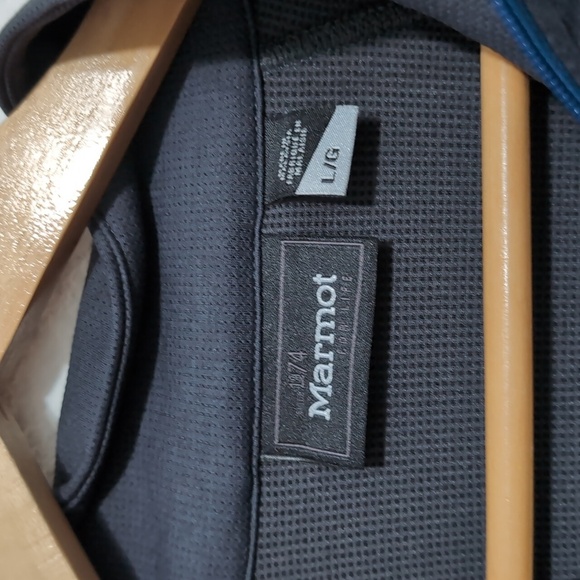 Marmot Gray Blue Hanging Rock Top 1/2 Zip Mock Neck Pullover Men's size Large - Picture 5 of 8